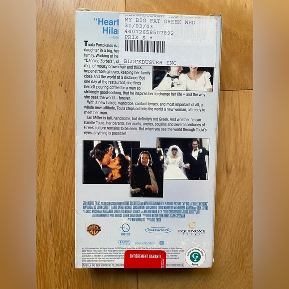 (2 VHS) My Big Fat Greek Wedding and Balistic, VHS movies - Picture 3 of 5